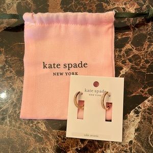 NEW Kate Spade Small Diamond Hoop Earrings (Rose Gold)